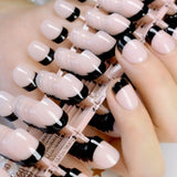 1 lot= 10 kits Clear Nude French Nails Short Size Square White Fake Nails Laidy Finger Decoration Daily Wear 240pcs