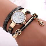 Women Watch Gold Quartz Gift Watch Wristwatch Women Dress Leather Casual Watches