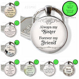 Sister, Best Friend Keychain, First Mother Pendant, Sisters Always Key Chains Glow In The Dark Handmade Gifts for Lovers