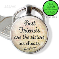 Sister, Best Friend Keychain, First Mother Pendant, Sisters Always Key Chains Glow In The Dark Handmade Gifts for Lovers