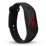 Men Black Led Watch Boys Girls Kids Children Students Sport Digital Watch Mens Womens Touch Screen Silicone Running Watches