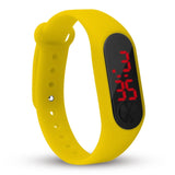 Men Black Led Watch Boys Girls Kids Children Students Sport Digital Watch Mens Womens Touch Screen Silicone Running Watches