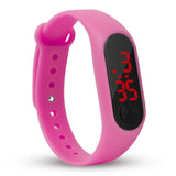 Men Black Led Watch Boys Girls Kids Children Students Sport Digital Watch Mens Womens Touch Screen Silicone Running Watches