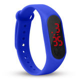 Men Black Led Watch Boys Girls Kids Children Students Sport Digital Watch Mens Womens Touch Screen Silicone Running Watches