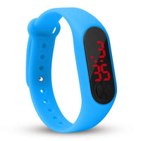 Men Black Led Watch Boys Girls Kids Children Students Sport Digital Watch Mens Womens Touch Screen Silicone Running Watches