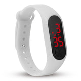 Men Black Led Watch Boys Girls Kids Children Students Sport Digital Watch Mens Womens Touch Screen Silicone Running Watches