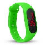 Men Black Led Watch Boys Girls Kids Children Students Sport Digital Watch Mens Womens Touch Screen Silicone Running Watches