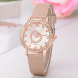 Leather Strap Watch Women Heart Watches Ladies Casual Watch Female Clock