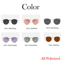 100% Polarizd Sunglasses Women Men Round Glasses Lady Mirror Sun Glasses Drive