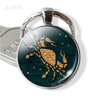 Constellation Pattern Pendant 12 Constellation Keychain Key Holder Leo Virgo Libra Scorpio Sagittarius Capricorn Aquarius Pisces