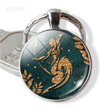 Constellation Pattern Pendant 12 Constellation Keychain Key Holder Leo Virgo Libra Scorpio Sagittarius Capricorn Aquarius Pisces