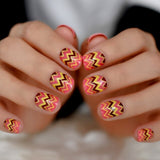 Quality Daily French Nail Natural Classical Leopard Zebra Pattern Nail Art Fake Nails with Adhesive Tabs 24/kit