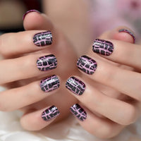 Quality Daily French Nail Natural Classical Leopard Zebra Pattern Nail Art Fake Nails with Adhesive Tabs 24/kit