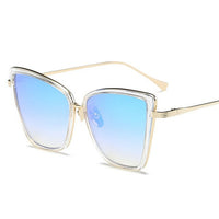 Classic Alloy Sunglasses Women Cat Eye Gradient Mens Sun Glasses Travel UV400