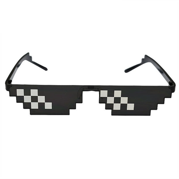 Glasses 8 Bit Mlg Pixelated Sunglasses Men Women Brand Thug Life Party Eyeglasses Mosaic Vintage Eyewear UV400