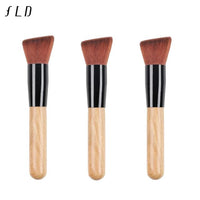 Wood Handle Rose Professional Makeup Tools Concealer Blusher Eye Shadow Face Makeup Brush Set