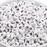 300PCS Round Mix Color Acrylic Letter Beads for Jewelry Making Kid Diy Material Loose Spacer 4*7mm