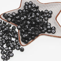 300PCS Round Mix Color Acrylic Letter Beads for Jewelry Making Kid Diy Material Loose Spacer 4*7mm