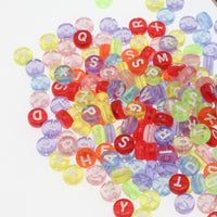 300PCS Round Mix Color Acrylic Letter Beads for Jewelry Making Kid Diy Material Loose Spacer 4*7mm