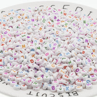 300PCS Round Mix Color Acrylic Letter Beads for Jewelry Making Kid Diy Material Loose Spacer 4*7mm