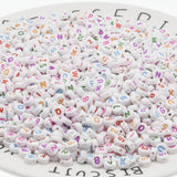 300PCS Round Mix Color Acrylic Letter Beads for Jewelry Making Kid Diy Material Loose Spacer 4*7mm