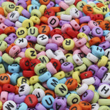 300PCS Round Mix Color Acrylic Letter Beads for Jewelry Making Kid Diy Material Loose Spacer 4*7mm