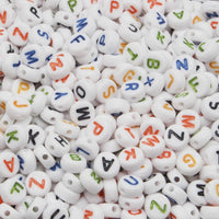 300PCS Round Mix Color Acrylic Letter Beads for Jewelry Making Kid Diy Material Loose Spacer 4*7mm