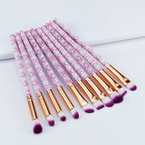 10pcs/Lot Eyeliner Makeup Brushes Set Women Make Up Tools Eyebrow Cosmetic kit Bohemia Style Brush