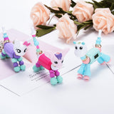 Cartoon DIY Charm Dress Quartz Clock Girls Cat Dog Digital Colorful Creative Watch Gift for Children