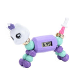 Cartoon DIY Charm Dress Quartz Clock Girls Cat Dog Digital Colorful Creative Watch Gift for Children