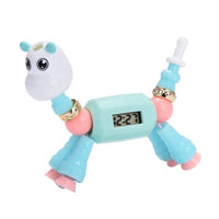 Cartoon DIY Charm Dress Quartz Clock Girls Cat Dog Digital Colorful Creative Watch Gift for Children