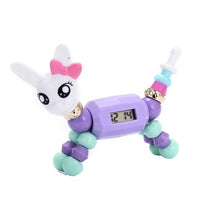 Cartoon DIY Charm Dress Quartz Clock Girls Cat Dog Digital Colorful Creative Watch Gift for Children