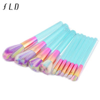 10/12 Pieces Professional Makeup Brushes Synthetic Hair Makeup Tool Set High Quality Crystal Brushes