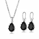 4 Zirconia Jewelry Sets for Women Silver CZ Water Drop Necklace Earrings Jewelry