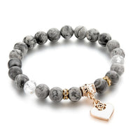 Buddha Yoga Pink Bracelets Bangles for Women Elastic Natural Tiger Eye Stone Beads Jewelry Bracelets