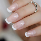 Beige Gradient French Manicure Tips Gorgeous and Classy Natural Fake Nails Faded Nails Designed