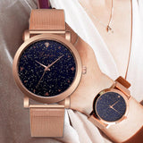 Starry Women Watches Steel Quartz Ladies Rose Watch Casual Clock Lovers Girl Wristwatch