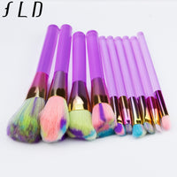 10/12 Pieces Professional Makeup Brushes Synthetic Hair Makeup Tool Set High Quality Crystal Brushes