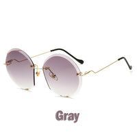 Metal Goggle Rimless Sunglasses Women Ocean Lens Classic Men Women Sun Glasses Women UV400 Box