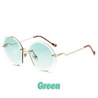 Metal Goggle Rimless Sunglasses Women Ocean Lens Classic Men Women Sun Glasses Women UV400 Box