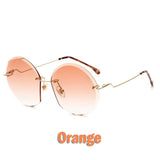 Metal Goggle Rimless Sunglasses Women Ocean Lens Classic Men Women Sun Glasses Women UV400 Box