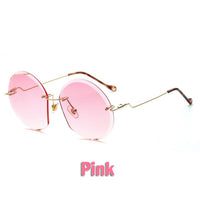 Metal Goggle Rimless Sunglasses Women Ocean Lens Classic Men Women Sun Glasses Women UV400 Box