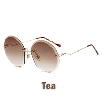 Metal Goggle Rimless Sunglasses Women Ocean Lens Classic Men Women Sun Glasses Women UV400 Box