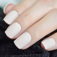 Frost Matte Surface Full Cover False Acrylic Artificial Nails Short Nude Color Nail Art Tips 24