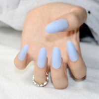 Frost Matte Surface Full Cover False Acrylic Artificial Nails Short Nude Color Nail Art Tips 24