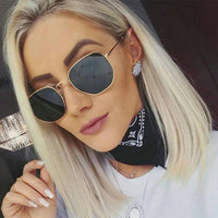 Sunglasses Women Small Frame Polygon Clear Lens Sunglasse Eyewear Gafas Oculos De Sol UV400