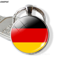 Central Europe Countries Flag Keychain Germany Poland Switzerland Austria Hungary Flag Glass Cabochon Pendant Metal Keyring Gift