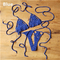 13 Color Handmade Crochet Micro Bikini G Thong String Beach Micro Swimwear Sexy Lingerie Sets Sunbathing Bikini