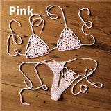 13 Color Handmade Crochet Micro Bikini G Thong String Beach Micro Swimwear Sexy Lingerie Sets Sunbathing Bikini