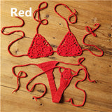 13 Color Handmade Crochet Micro Bikini G Thong String Beach Micro Swimwear Sexy Lingerie Sets Sunbathing Bikini